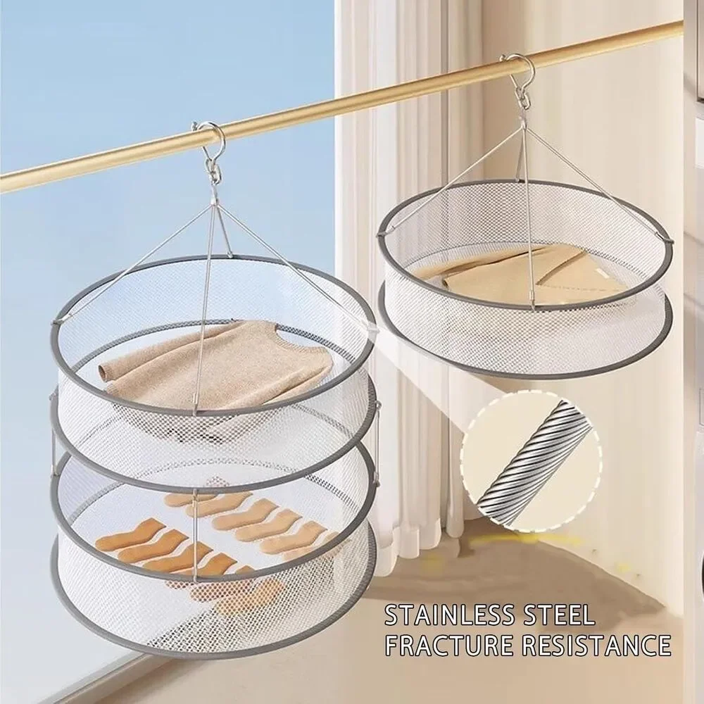 Foldable Sweater Drying Rack Large Mesh Flat Clothes Dryer Stainless Steel